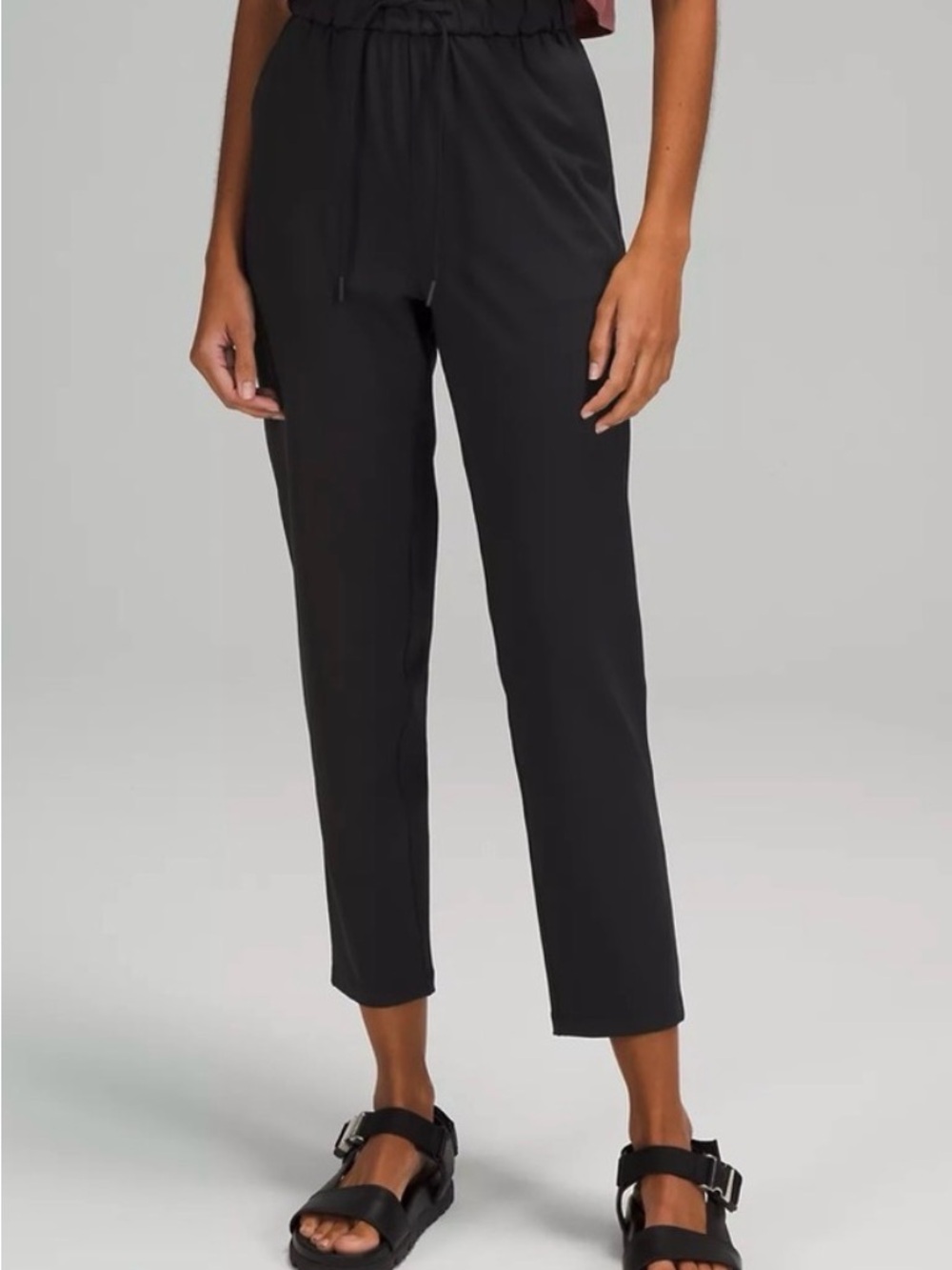 lululemon athletica Black Ankle-Length Drawcord Pants